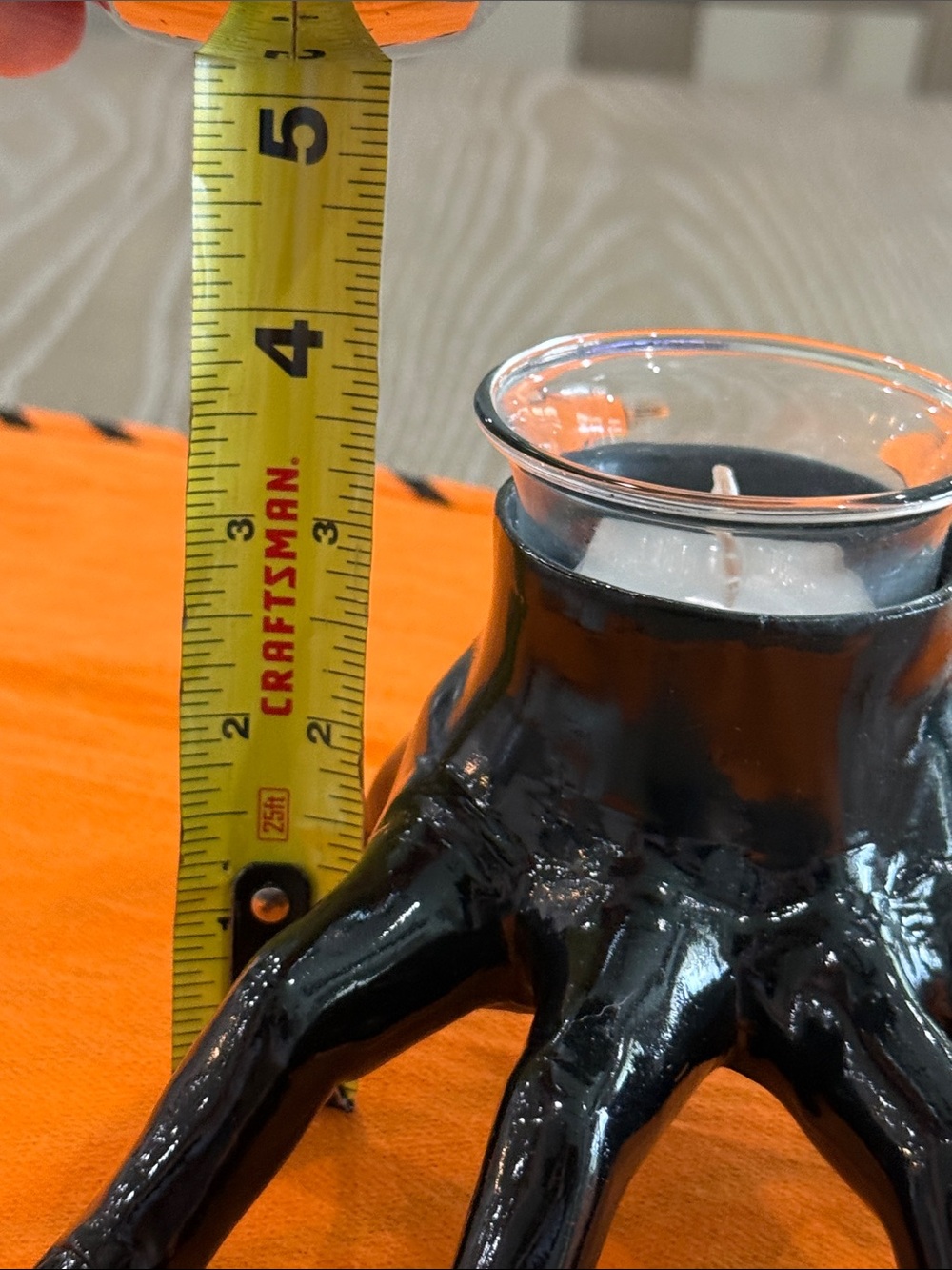 HYDE & EEK! Black Ceramic Hand Tealight Candle Holder w/30 tealights NWOT - Picture 11 of 13